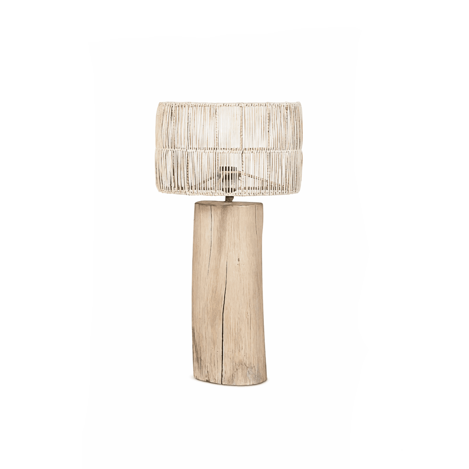 Beige Teak Wood Table Lamp