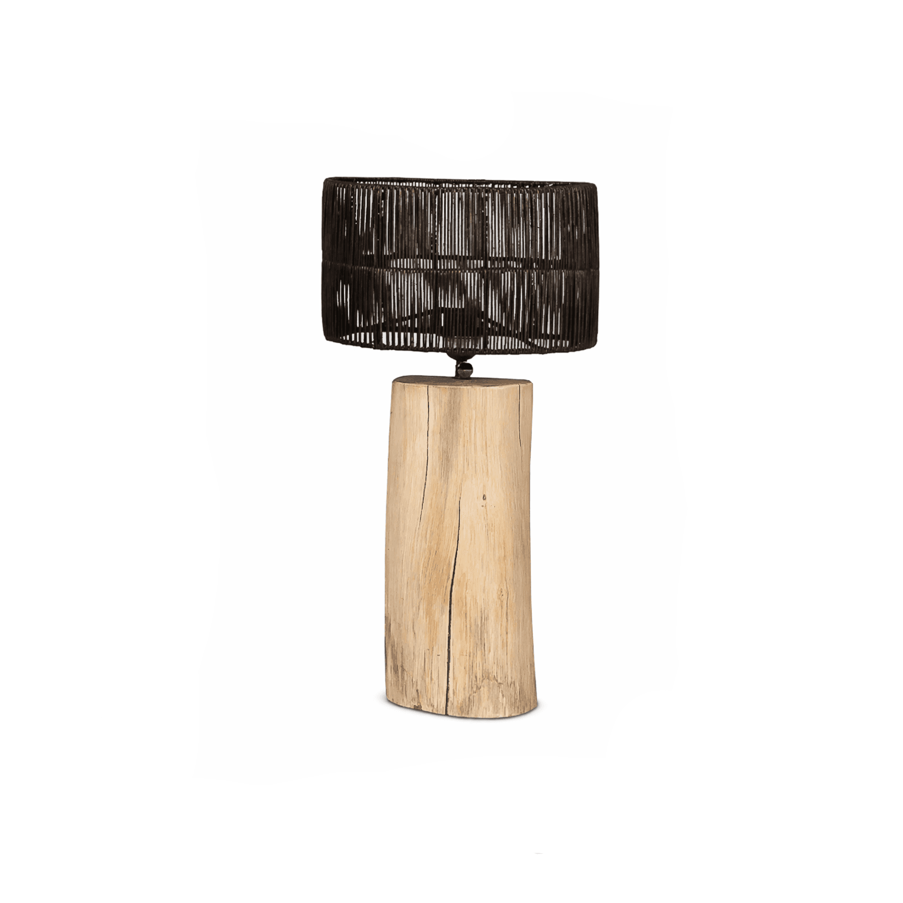 Black Teak Table Lamp